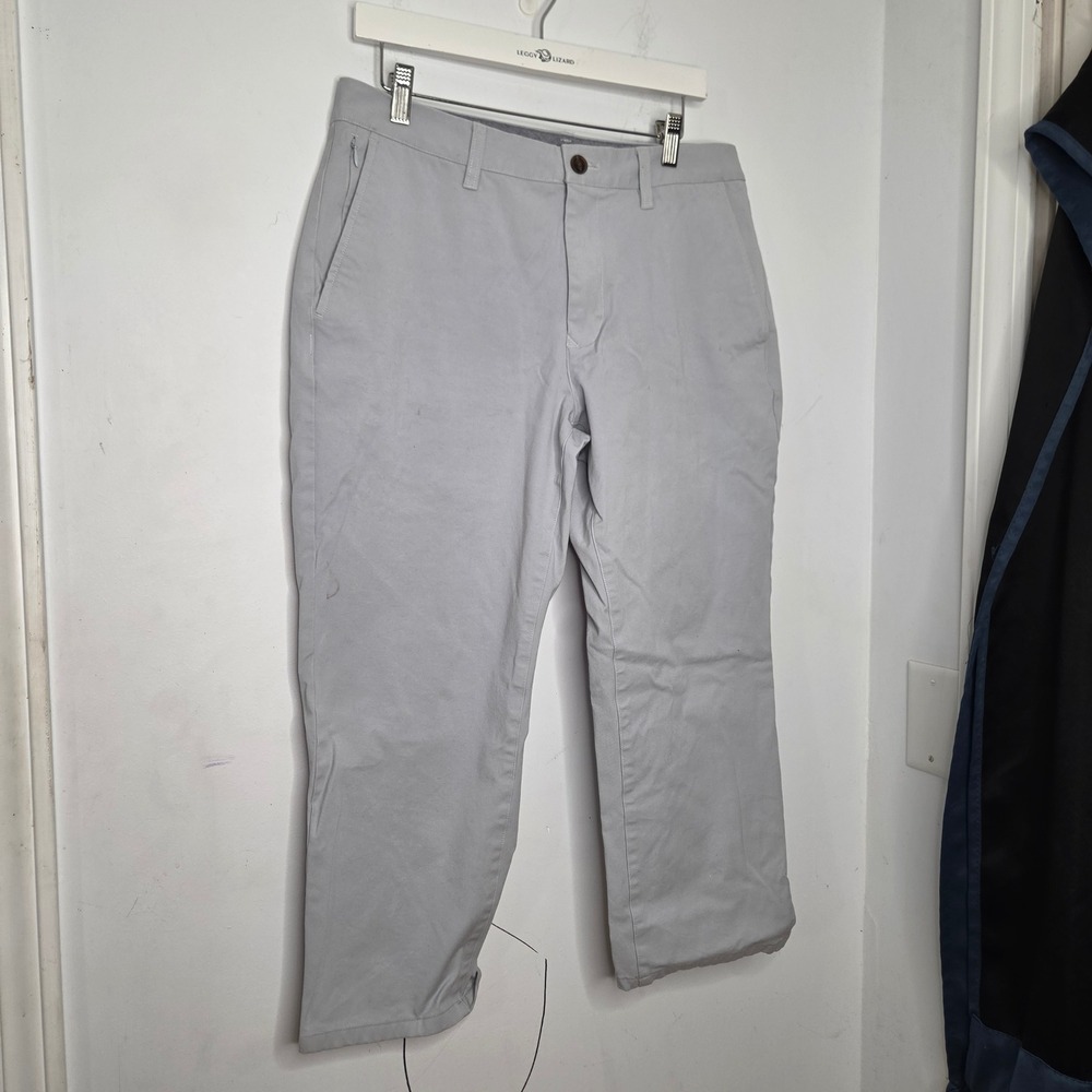 Bonobos Mens Slim Fit Chino Pants Light Gray 33x30 Casual Preppy Streetwear